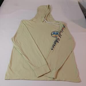 Miami Style Gulf Shores Men's Yellow Combed Cotton Hoodie Pullover Sweatshirt L